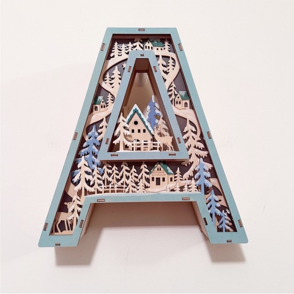 Anthropologie Monogram Wonderland Light Up Scene Letter A NIB - Picture 4 of 13